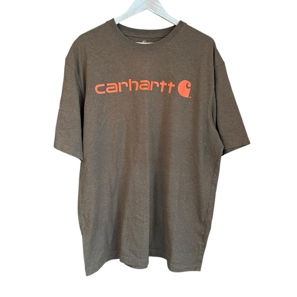 Carhartt Men’s Brown Logo Heavyweight Work T-Shirt K195 XL